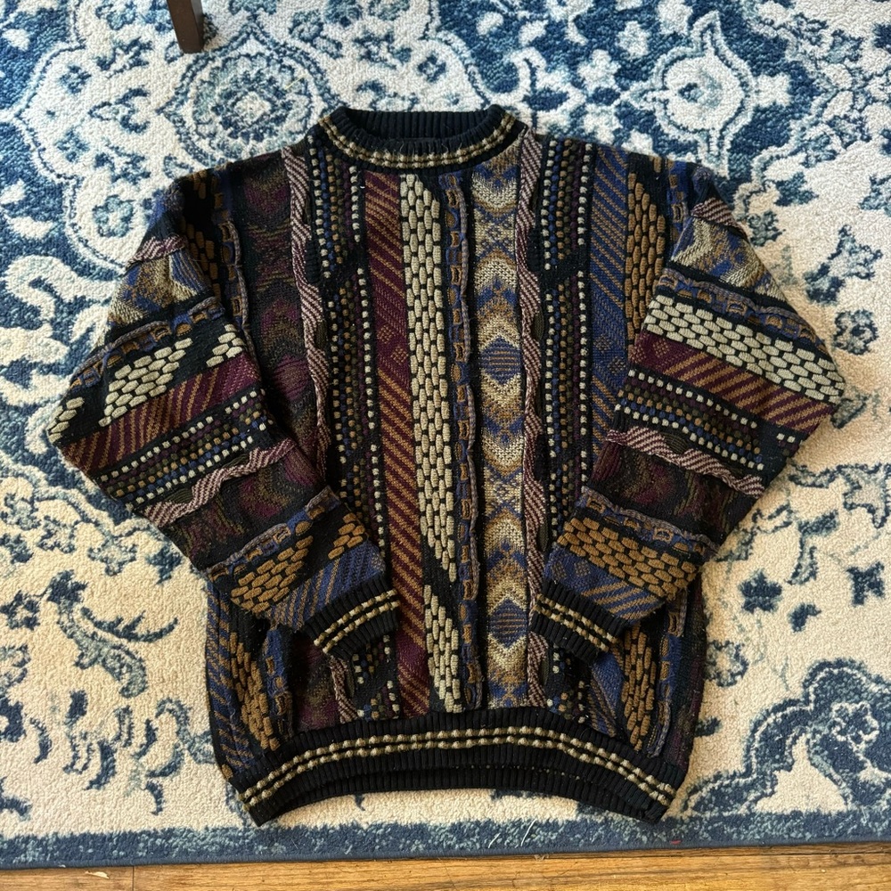 Coogi Like Protege Vintage Patterned Brown Sweater